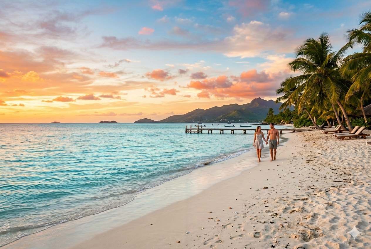 Travel deals and special offers beach scene